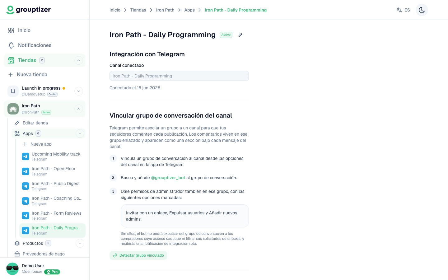 Integración con canal verificado